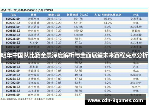 明年中国队比赛全景深度解析与全面展望未来赛程亮点分析 明年中国队比赛全景深度解析与全面展望未来赛程亮点分析