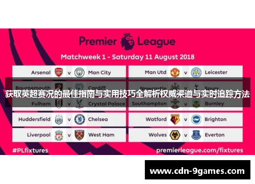 获取英超赛况的最佳指南与实用技巧全解析权威渠道与实时追踪方法